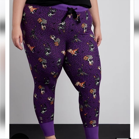 Torrid Halloween sleep leggings 1X 14/16 plus size NWT purple leopard - Picture 2 of 10